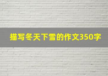 描写冬天下雪的作文350字