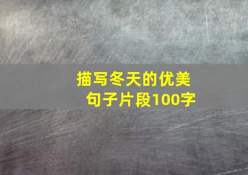 描写冬天的优美句子片段100字