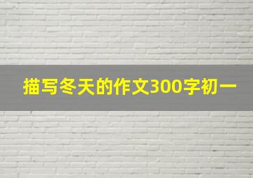 描写冬天的作文300字初一