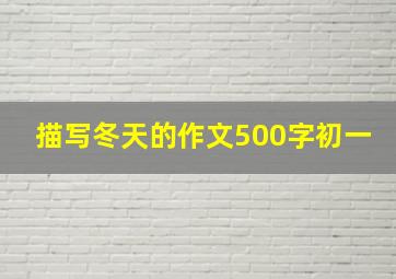 描写冬天的作文500字初一