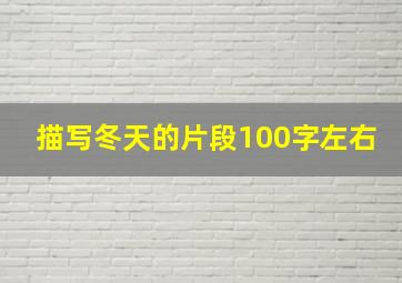 描写冬天的片段100字左右