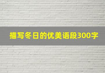 描写冬日的优美语段300字