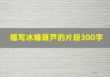 描写冰糖葫芦的片段300字