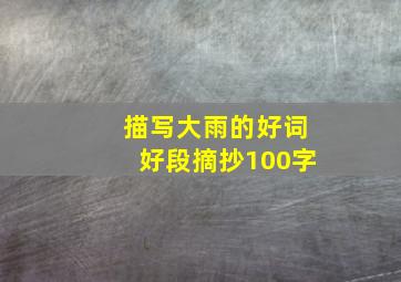 描写大雨的好词好段摘抄100字