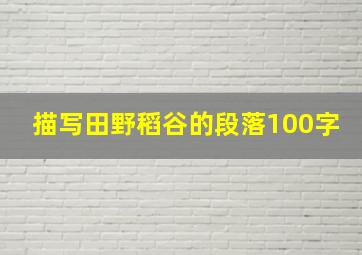 描写田野稻谷的段落100字