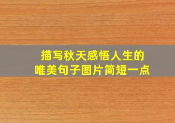 描写秋天感悟人生的唯美句子图片简短一点