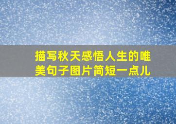 描写秋天感悟人生的唯美句子图片简短一点儿