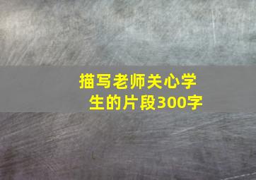 描写老师关心学生的片段300字