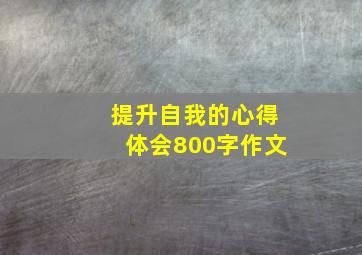 提升自我的心得体会800字作文