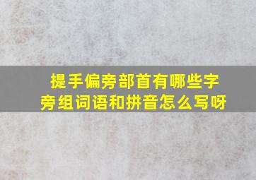 提手偏旁部首有哪些字旁组词语和拼音怎么写呀