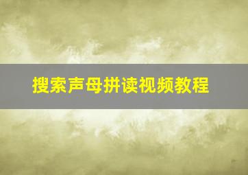 搜索声母拼读视频教程