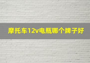 摩托车12v电瓶哪个牌子好