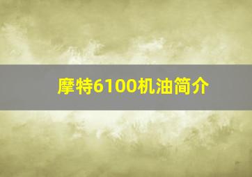 摩特6100机油简介