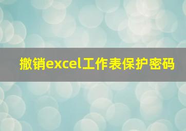 撤销excel工作表保护密码