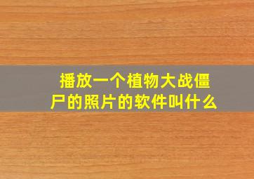 播放一个植物大战僵尸的照片的软件叫什么