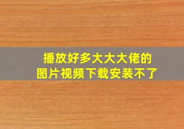 播放好多大大大佬的图片视频下载安装不了