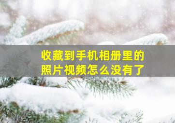 收藏到手机相册里的照片视频怎么没有了