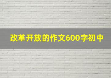 改革开放的作文600字初中