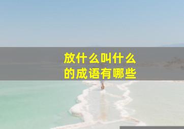 放什么叫什么的成语有哪些