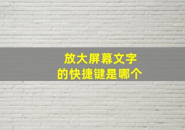 放大屏幕文字的快捷键是哪个