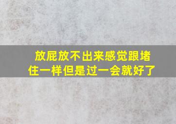 放屁放不出来感觉跟堵住一样但是过一会就好了