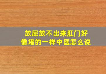 放屁放不出来肛门好像堵的一样中医怎么说