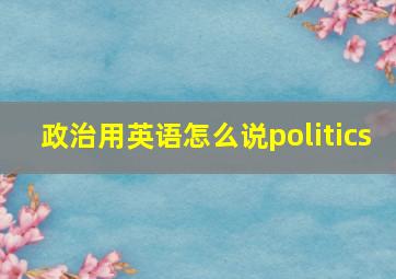 政治用英语怎么说politics