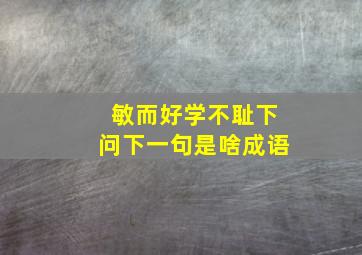 敏而好学不耻下问下一句是啥成语