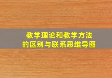 教学理论和教学方法的区别与联系思维导图