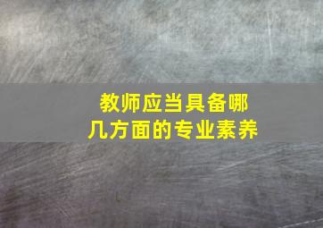 教师应当具备哪几方面的专业素养