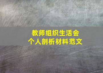 教师组织生活会个人剖析材料范文