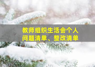 教师组织生活会个人问题清单、整改清单