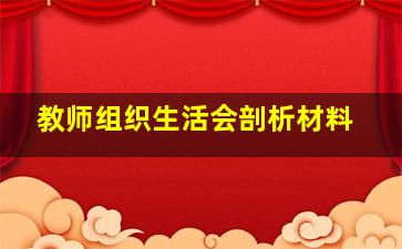 教师组织生活会剖析材料