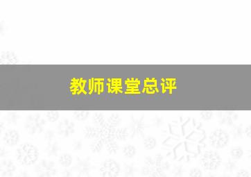 教师课堂总评