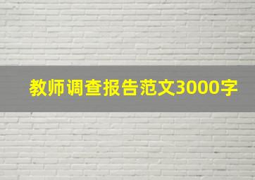 教师调查报告范文3000字