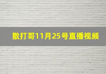 散打哥11月25号直播视频