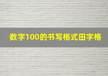 数字100的书写格式田字格