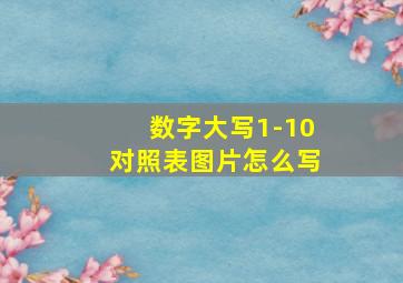 数字大写1-10对照表图片怎么写