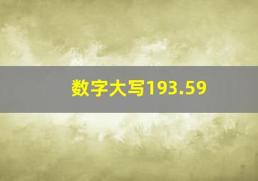 数字大写193.59