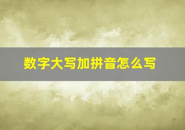 数字大写加拼音怎么写