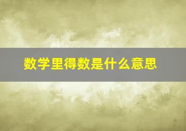 数学里得数是什么意思