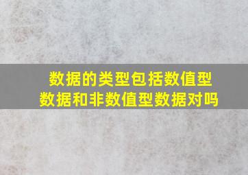 数据的类型包括数值型数据和非数值型数据对吗