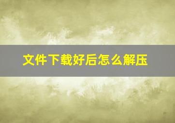 文件下载好后怎么解压