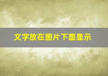 文字放在图片下面显示