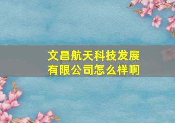 文昌航天科技发展有限公司怎么样啊