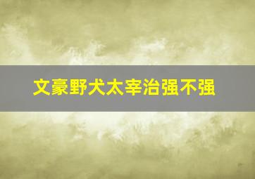 文豪野犬太宰治强不强