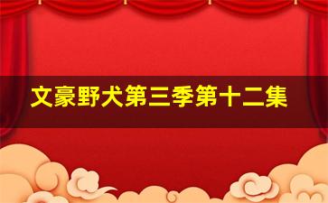 文豪野犬第三季第十二集