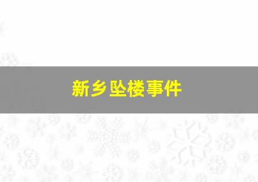 新乡坠楼事件