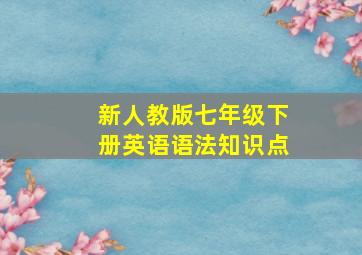 新人教版七年级下册英语语法知识点