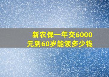 新农保一年交6000元到60岁能领多少钱